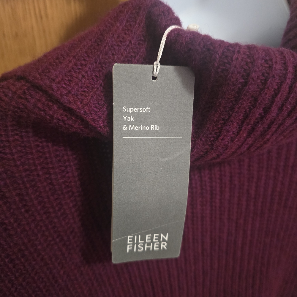NWT Eileen Fischer Women's Purple Wool Sweater - Picture 5 of 13